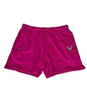 Nike Shorts Mens Med Pink Standard Fit Above the Knee French Terry Palm Tree New